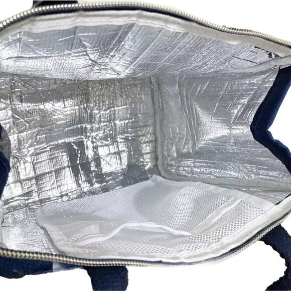 Kate Spade New York Insulated Lunch Bag Navy Jumbo Dot - Picture 2 of 6